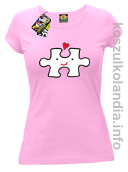 Puzzle love No1 - koszulka damska - różowa