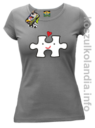 Puzzle love No1 - koszulka damska - szara