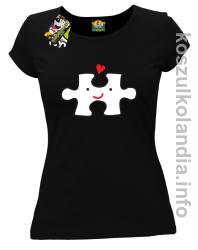 Puzzle love No1 - koszulka damska - czarna