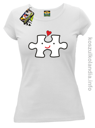 Puzzle love No1 - koszulka damska - biała