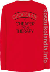 Chocolate is cheaper than therapy - Longsleeve dziecięcy - czerwony