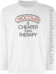 Chocolate is cheaper than therapy - Longsleeve dziecięcy - biały