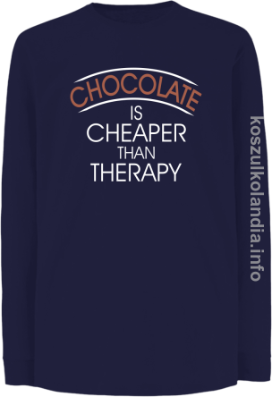 Chocolate is cheaper than therapy - Longsleeve dziecięcy - granatowy