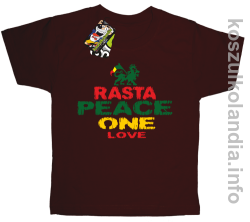 Rasta Peace ONE LOVE -  Koszulka dziecięca - brązowa