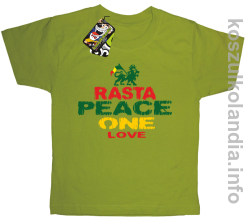 Rasta Peace ONE LOVE -  Koszulka dziecięca - kiwi