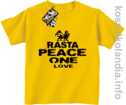 Rasta Peace ONE LOVE -  Koszulka dziecięca - żółta