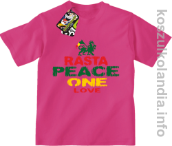 Rasta Peace ONE LOVE -  Koszulka dziecięca - fuksja