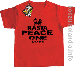 Rasta Peace ONE LOVE -  Koszulka dziecięca - czerwona