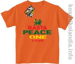 Rasta Peace ONE LOVE -  Koszulka dziecięca - pomarańczowa