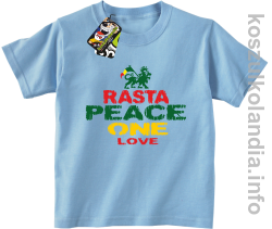 Rasta Peace ONE LOVE -  Koszulka dziecięca - błękitna
