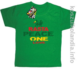 Rasta Peace ONE LOVE -  Koszulka dziecięca - zielona