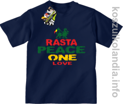 Rasta Peace ONE LOVE -  Koszulka dziecięca - granatowa