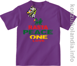 Rasta Peace ONE LOVE -  Koszulka dziecięca - fioletowa