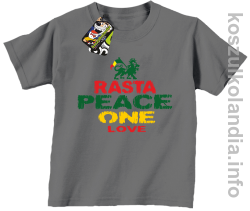 Rasta Peace ONE LOVE -  Koszulka dziecięca - szara