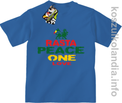 Rasta Peace ONE LOVE -  Koszulka dziecięca - niebieska
