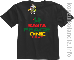 Rasta Peace ONE LOVE -  Koszulka dziecięca - czarna