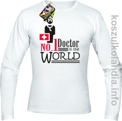 No.1 Doctor in the world - longsleeve męski - biały