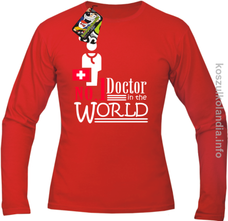 No.1 Doctor in the world - longsleeve męski - czerwony
