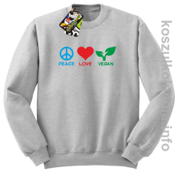 Peace Love Vegan - Bluza męska standard bez kaptura melanż 