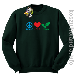 Peace Love Vegan - Bluza męska standard bez kaptura butelkowa 