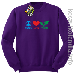 Peace Love Vegan - Bluza męska standard bez kaptura fiolet 