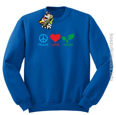 Peace Love Vegan - Bluza męska standard bez kaptura 