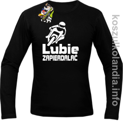 Lubię zapierdalać Motocyklista -Longsleeve męski - czarny