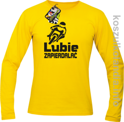 Lubię zapierdalać Motocyklista -Longsleeve męski - zółty