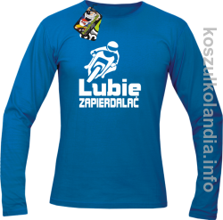 Lubię zapierdalać Motocyklista -Longsleeve męski - niebieski