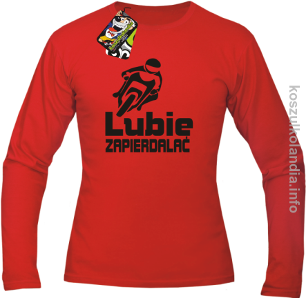 Lubię zapierdalać Motocyklista -Longsleeve męski - czerwony