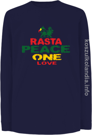 Rasta Peace ONE LOVE - Longsleeve dziecięcy - granatowy