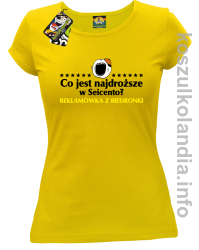 Co jest najdroższe w Seicento Reklamówka z Biedronki - koszulka damska - żółta