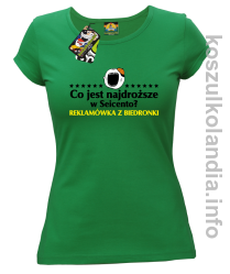 Co jest najdroższe w Seicento Reklamówka z Biedronki - koszulka damska - zielona