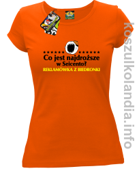 Co jest najdroższe w Seicento Reklamówka z Biedronki - koszulka damska - pomarańczowy