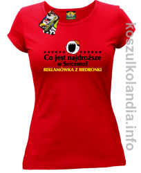 Co jest najdroższe w Seicento Reklamówka z Biedronki - koszulka damska - czerwona