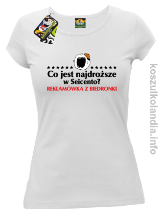 Co jest najdroższe w Seicento Reklamówka z Biedronki - koszulka damska - biała