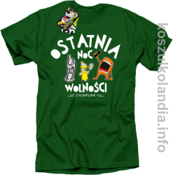 Ostatnia Noc Wolności z kumplami Funny Cartoons - Koszulka męska zielona 
