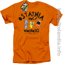 Ostatnia Noc Wolności z kumplami Funny Cartoons - Koszulka męska pomarańcz 