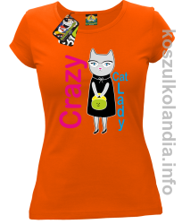 Crazy CAT Lady - Koszulka damska pomarańcz 