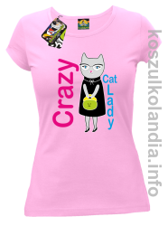 Crazy CAT Lady - Koszulka damska jasny róż 
