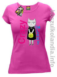 Crazy CAT Lady - Koszulka damska fuchsia 