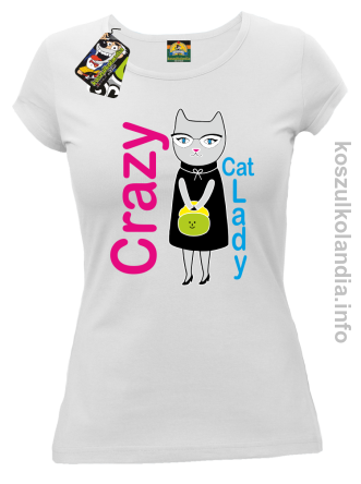 Crazy CAT Lady - Koszulka damska biała 