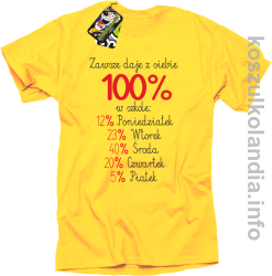 zawsze daję z siebie 100_ w szkole - koszulka męska - żółta