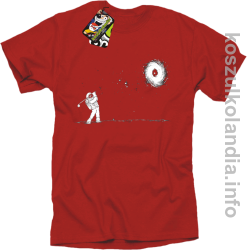 Astro Golfista na księżycu - Koszulka męska czerwona 