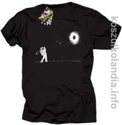 Astro Golfista na księżycu - Koszulka męska czarna 