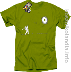 Astro Golfista na księżycu - Koszulka męska kiwi