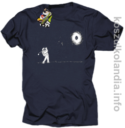 Astro Golfista na księżycu - Koszulka męska granat