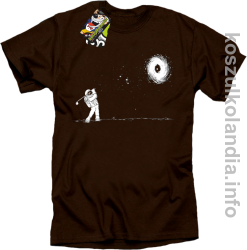 Astro Golfista na księżycu - Koszulka męska brąz 