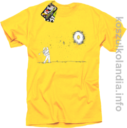 Astro Golfista na księżycu - Koszulka męska żółta 