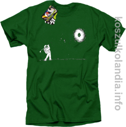 Astro Golfista na księżycu - Koszulka męska zielona 